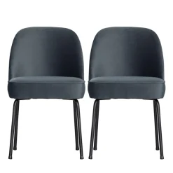 Woood VOGUE Lot de 2 chaises design en velours