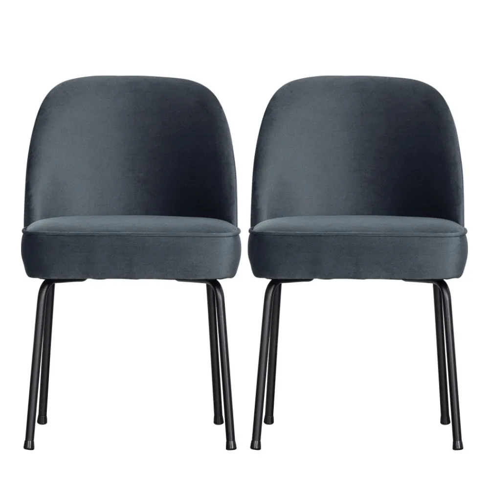 Woood VOGUE Lot de 2 chaises design en velours