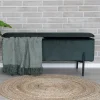 House Nordic WATFORD Banc avec coffre de rangement en velours et métal