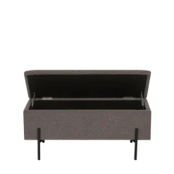 House Nordic WATFORD Banc coffre en tissu bouclette et métal L95cm