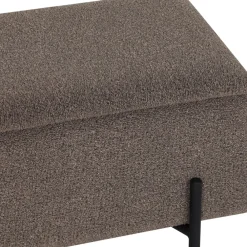 House Nordic WATFORD Banc coffre en tissu bouclette et métal L95cm