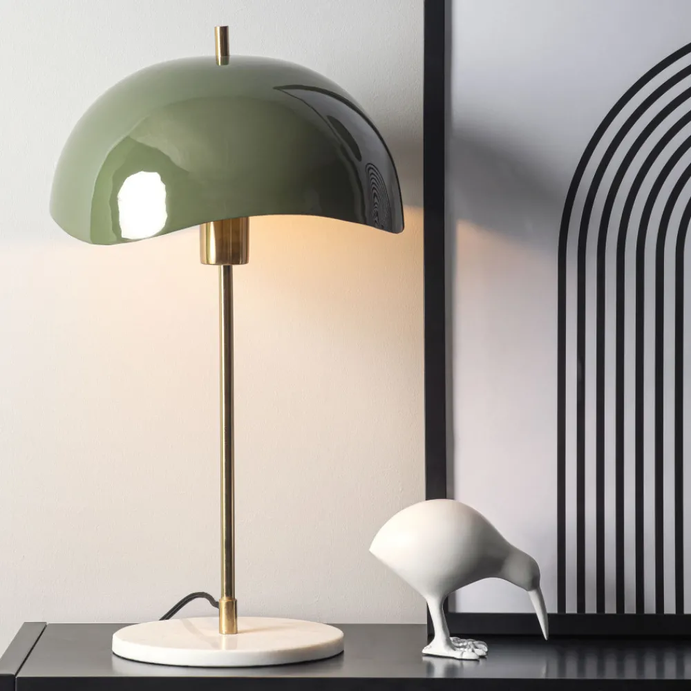 Leitmotiv WAVED DOME Lampe à poser en métal et marbre
