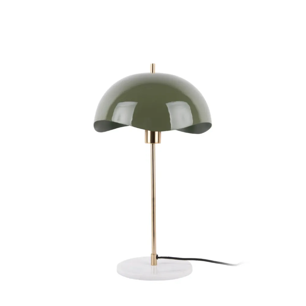 Leitmotiv WAVED DOME Lampe à poser en métal et marbre