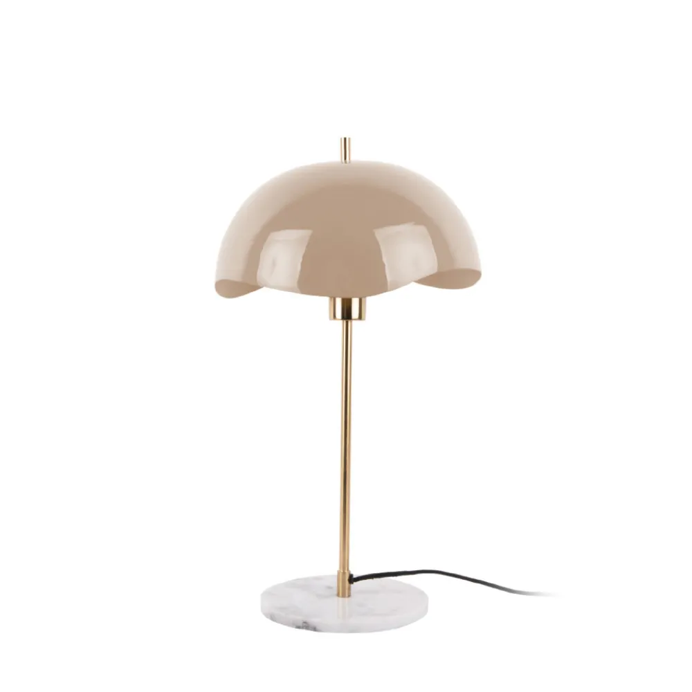 Leitmotiv WAVED DOME Lampe à poser en métal et marbre