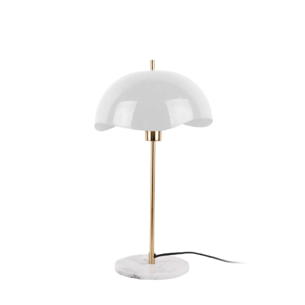 Leitmotiv WAVED DOME Lampe à poser en métal et marbre