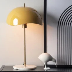 Leitmotiv WAVED DOME Lampe à poser en métal et marbre