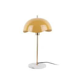 Leitmotiv WAVED DOME Lampe à poser en métal et marbre