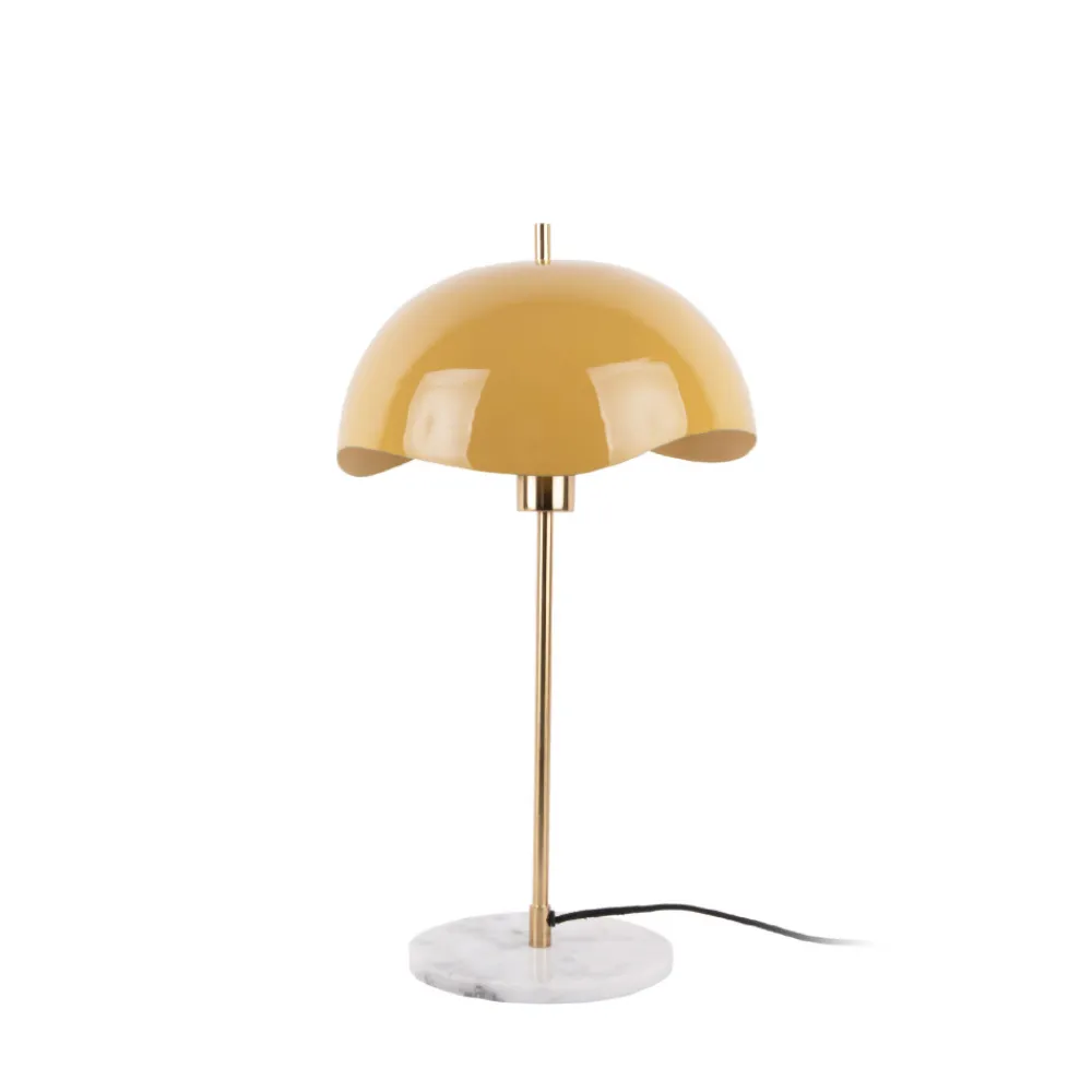 Leitmotiv WAVED DOME Lampe à poser en métal et marbre