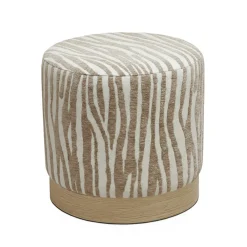 Drawer WILD Pouf rond en tissu imprimé animal ø40cm