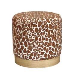 Drawer WILD Pouf rond en tissu imprimé animal ø40cm