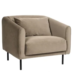 Drawer WINSEN Fauteuil en velours pieds droits en métal