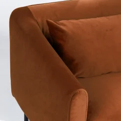 Drawer WINSEN Fauteuil en velours pieds droits en métal