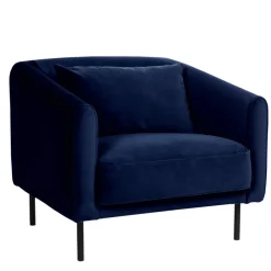Drawer WINSEN Fauteuil en velours pieds droits en métal