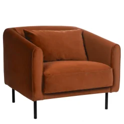 Drawer WINSEN Fauteuil en velours pieds droits en métal