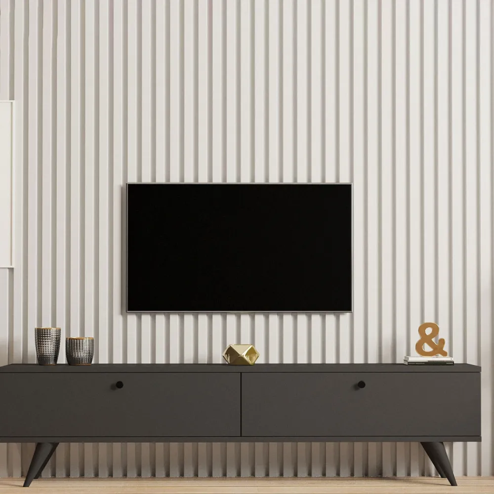 Drawer YARA Meuble TV 2 portes en bois L160cm