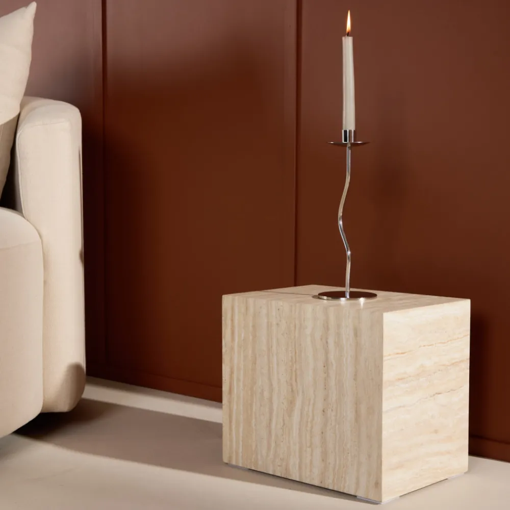Venture Home YORK Table d'appoint effet travertin 35x25cm