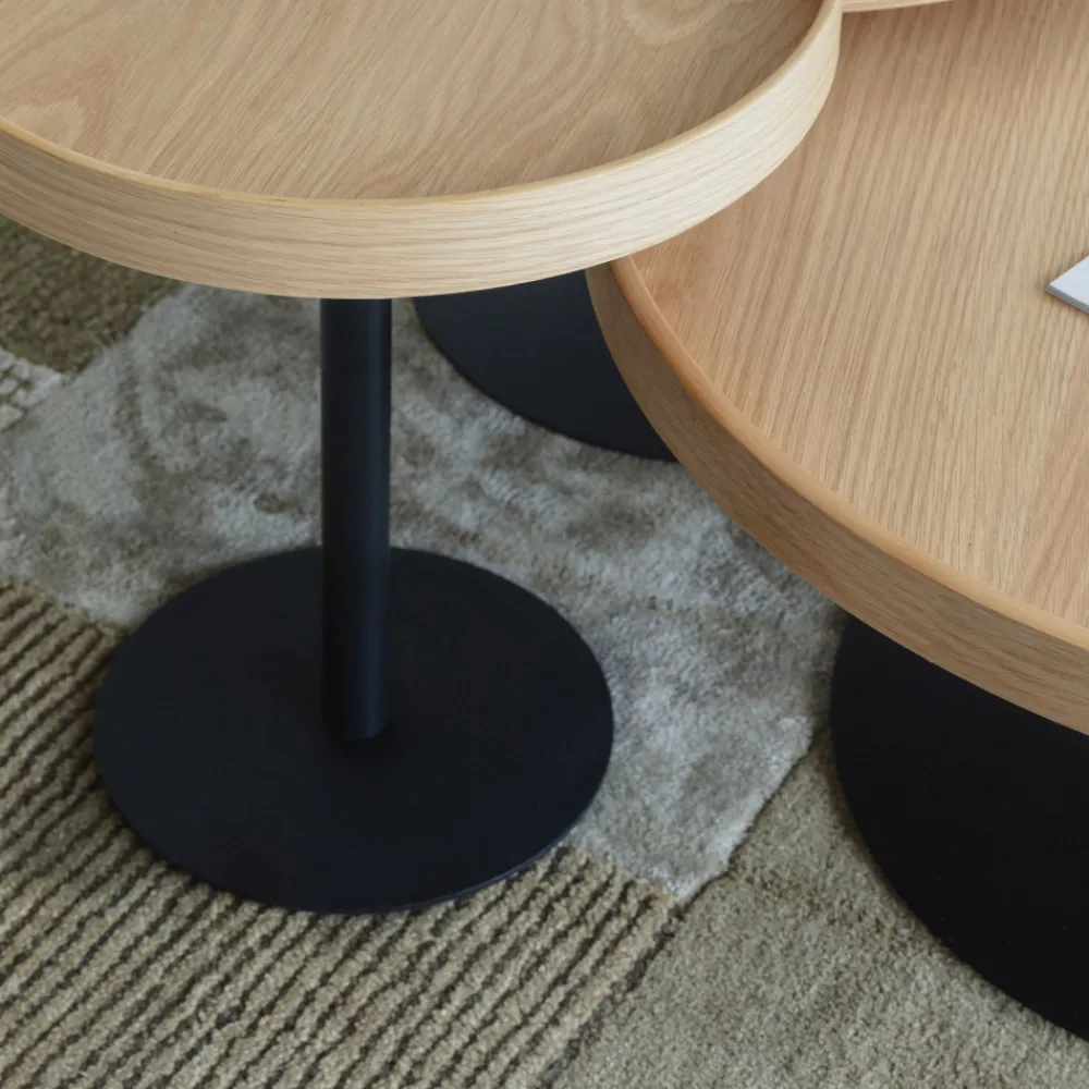No name YURI Table basse ronde en bois et métal ø70cm