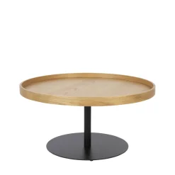 No name YURI Table basse ronde en bois et métal ø70cm