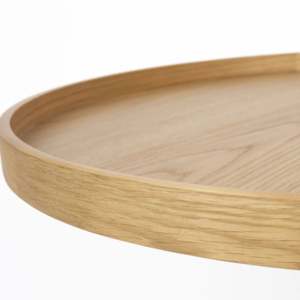 No name YURI Table basse ronde en bois et métal ø70cm