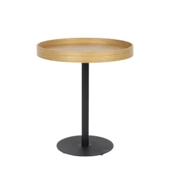 No name YURI Table d'appoint ronde en bois et métal ø45cm