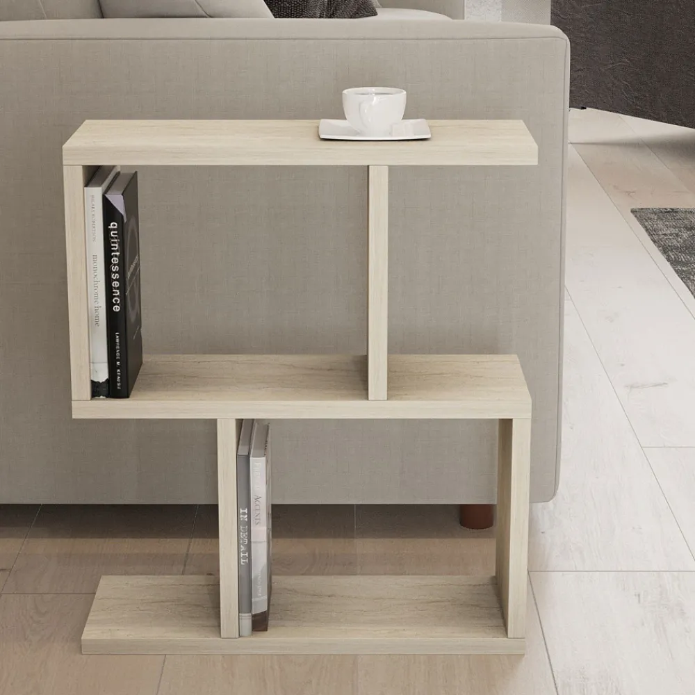 Drawer ZED Table d'appoint effet travertin