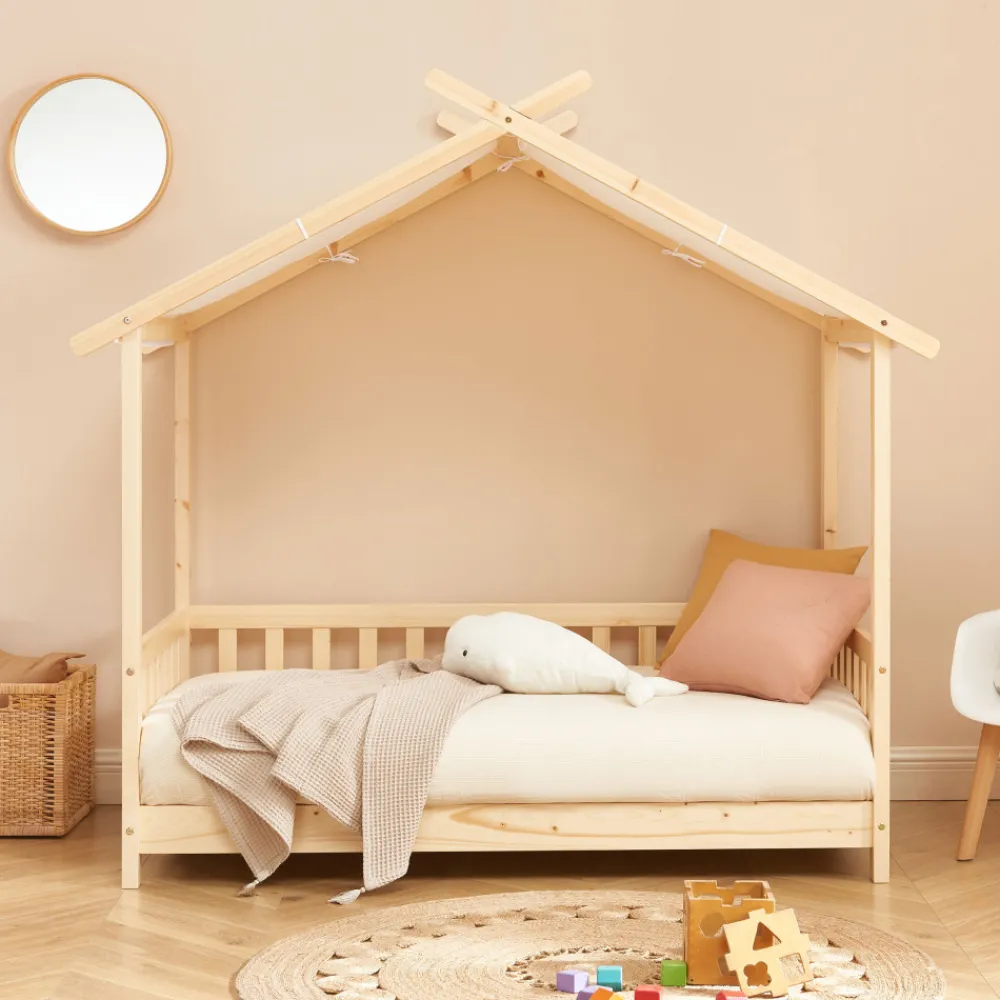 Enfant No name ZENID Lit cabane enfant en bois 70x140cm
