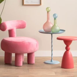 Leitmotiv ZIGZAG Table d'appoint ronde en métal ø40cm