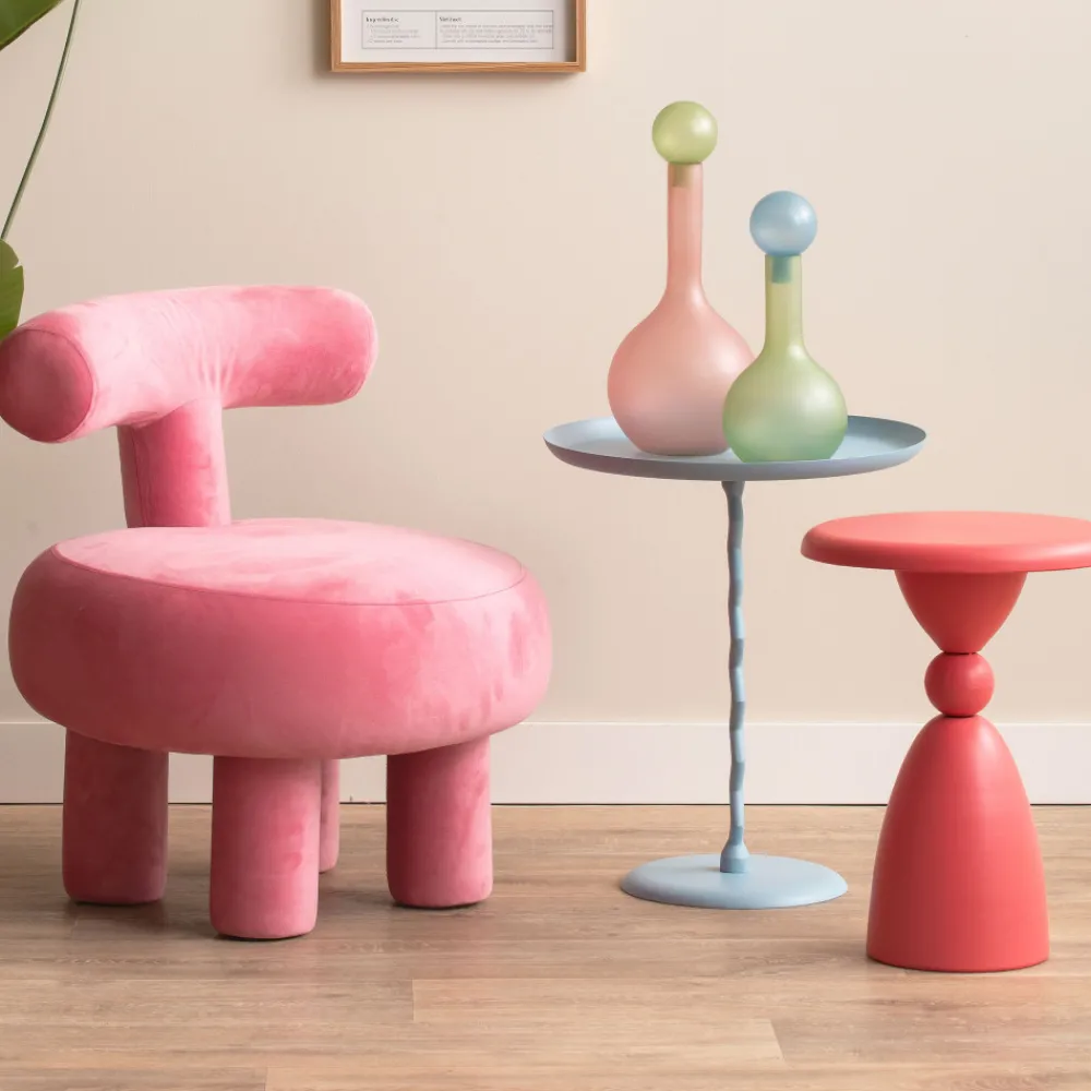 Leitmotiv ZIGZAG Table d'appoint ronde en métal ø40cm