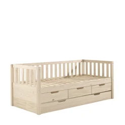 Enfant Drawer ZIP Lit enfant banquette 4 tiroirs en bois 90x200 cm