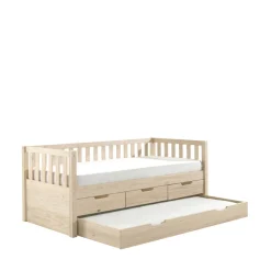 Enfant Drawer ZIP Lit enfant banquette 4 tiroirs en bois 90x200 cm