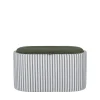 Drawer ZOÉ Banc ovale en tissu avec plateau et rangement L77cm