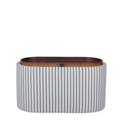Drawer ZOÉ Banc ovale en tissu avec plateau et rangement L77cm