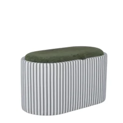 Drawer ZOÉ Banc ovale en tissu avec plateau et rangement L77cm