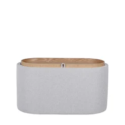 Drawer ZOÉ Banc ovale en tissu avec plateau et rangement L77cm