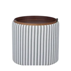 Drawer ZOÉ Pouf rond en tissu avec plateau et rangement ø40cm