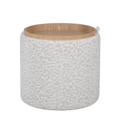 Drawer ZOÉ Pouf rond imprimé animal avec plateau et rangement ø40cm
